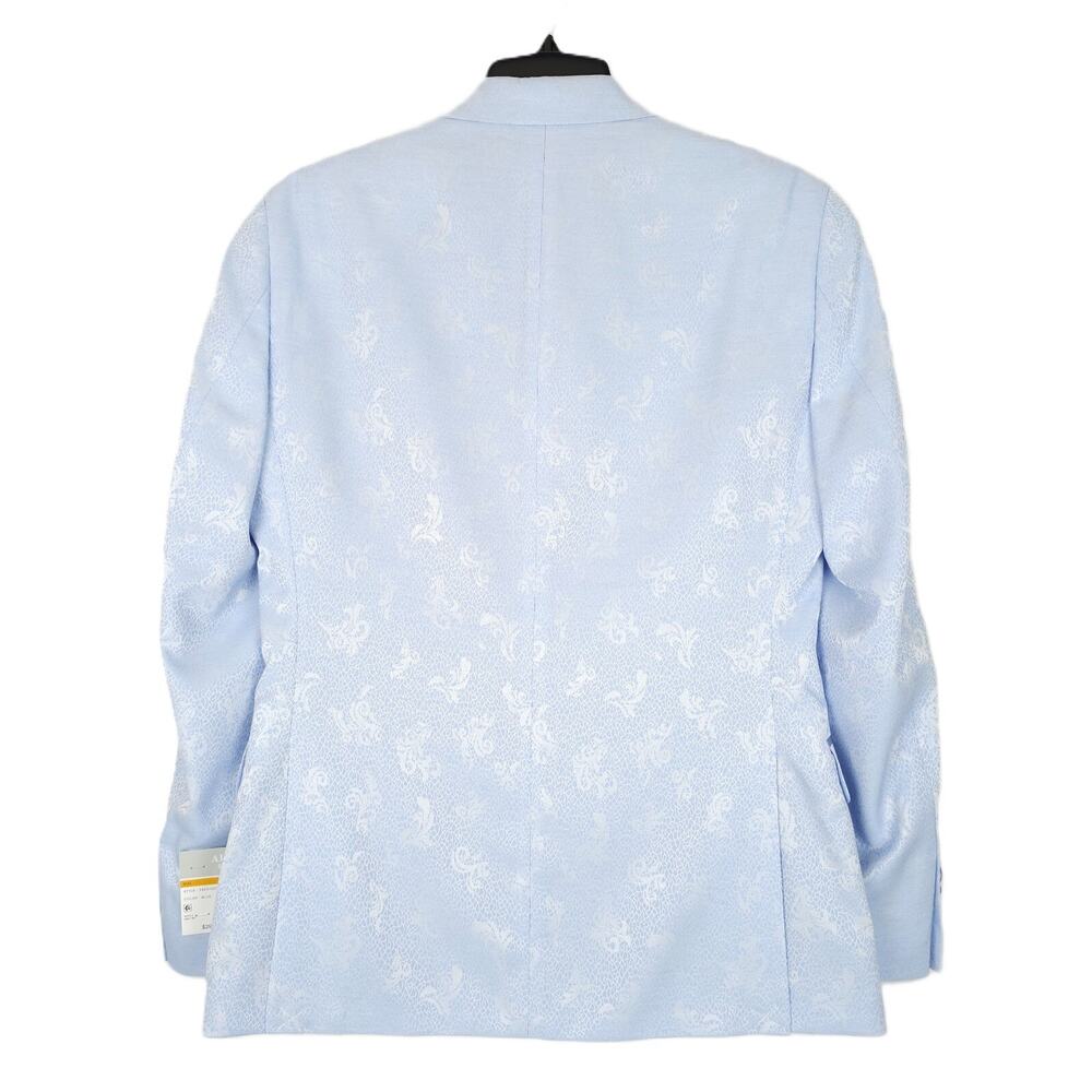 Alfani Mens Slim Fit Evening Jacket Blazer 38L Blue Floral Stretch Sheen NWT - Picture 3 of 7